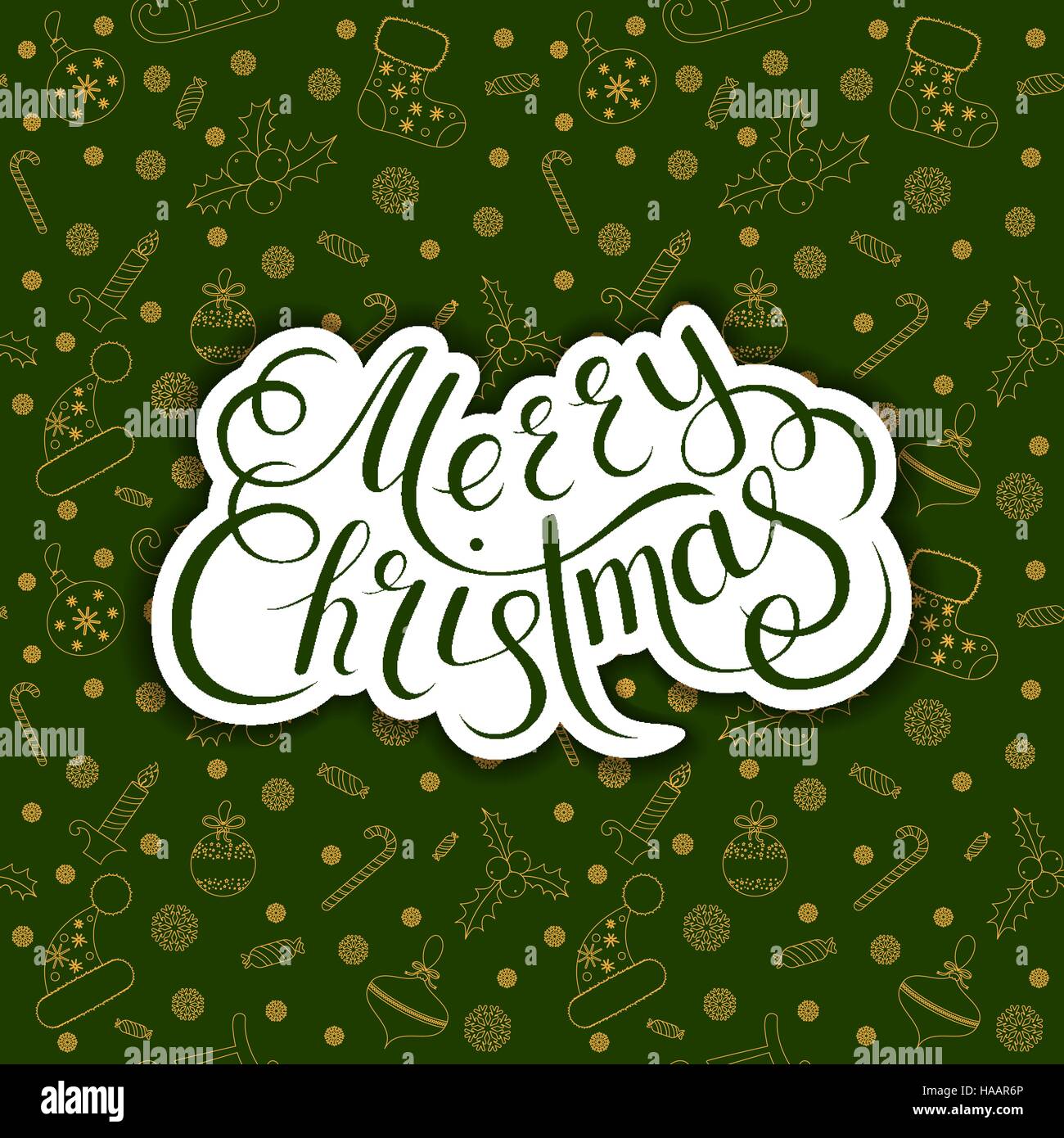 Christmas seamless pattern with balls, snowflakes, holly berry. Stock Vector