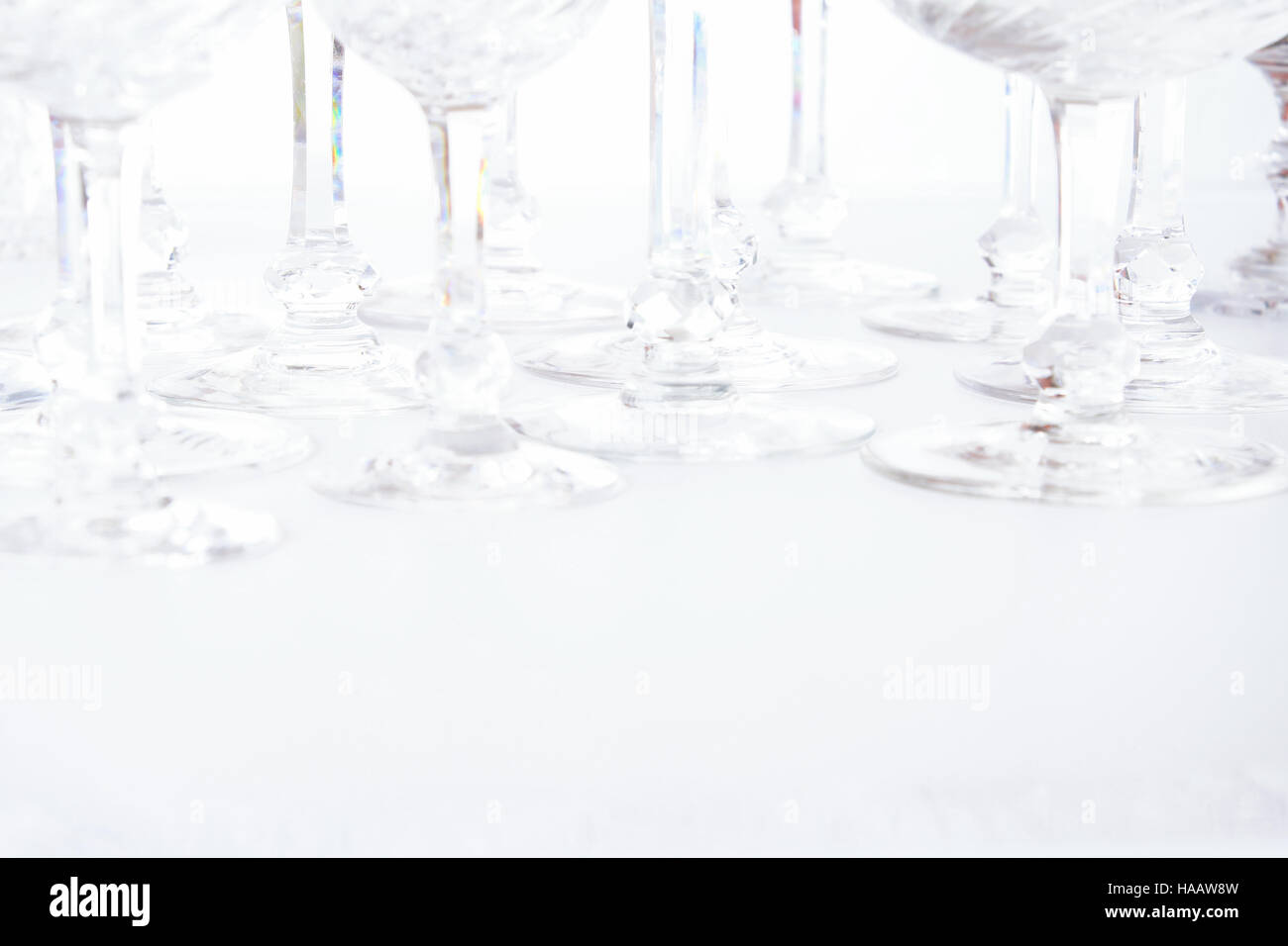 beautiful crystal glasses on white background Stock Photo Alamy