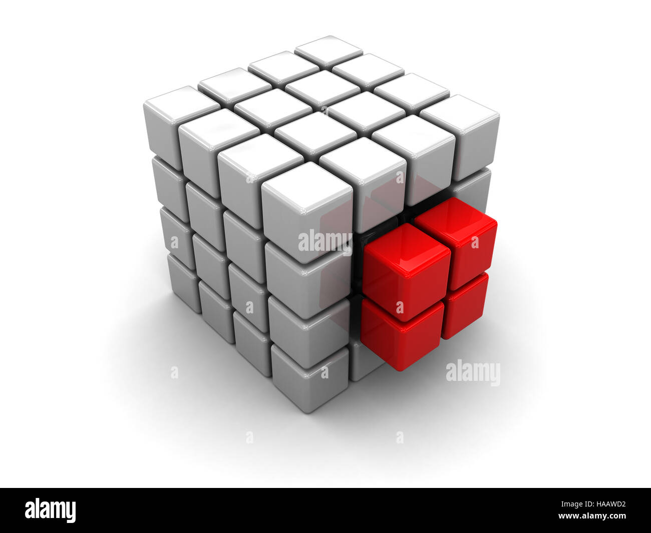 abstract 3d illustration of cube structure built from blocks Stock ...