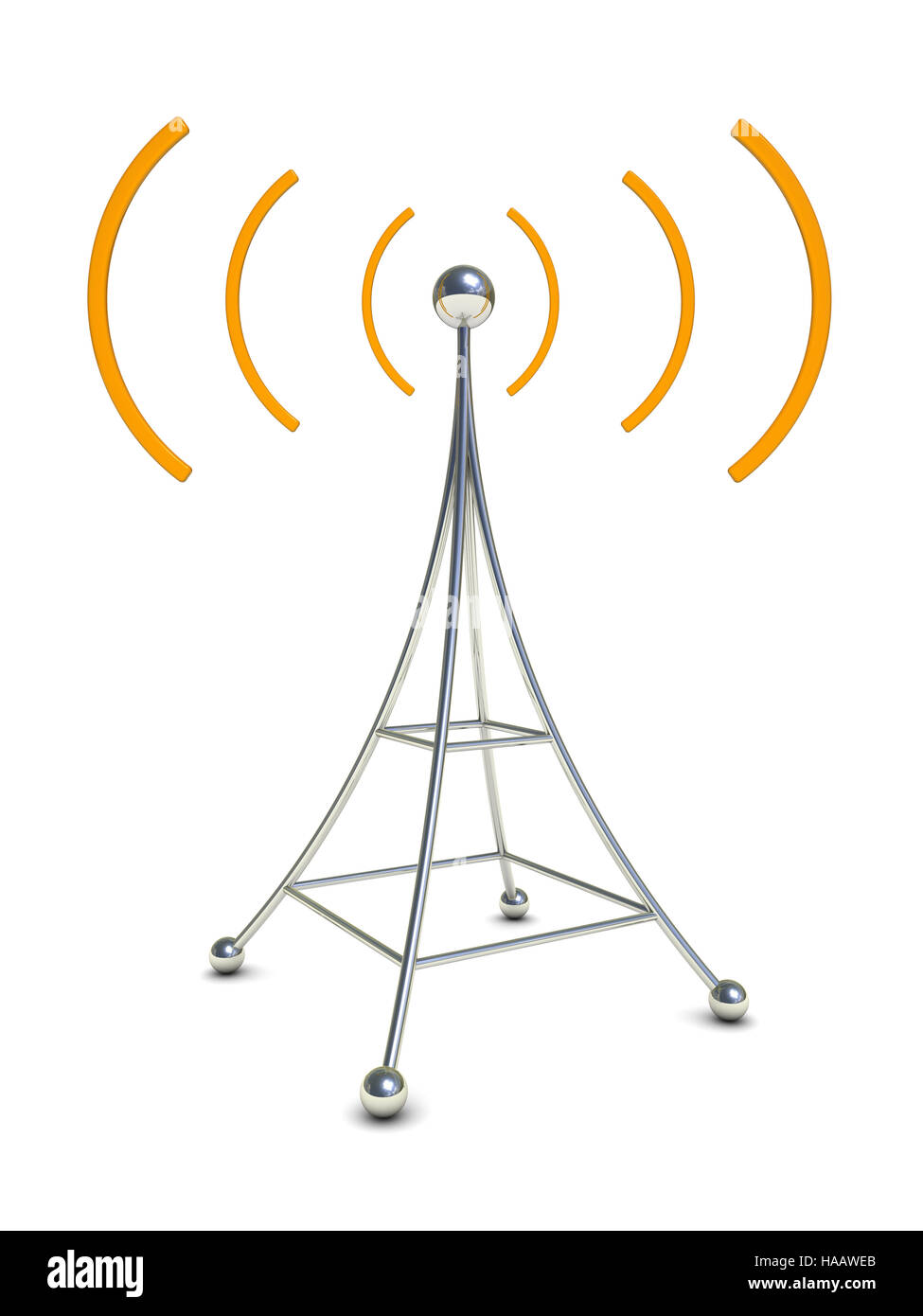3d illustration of radio antenna symbol over white background Stock Photo