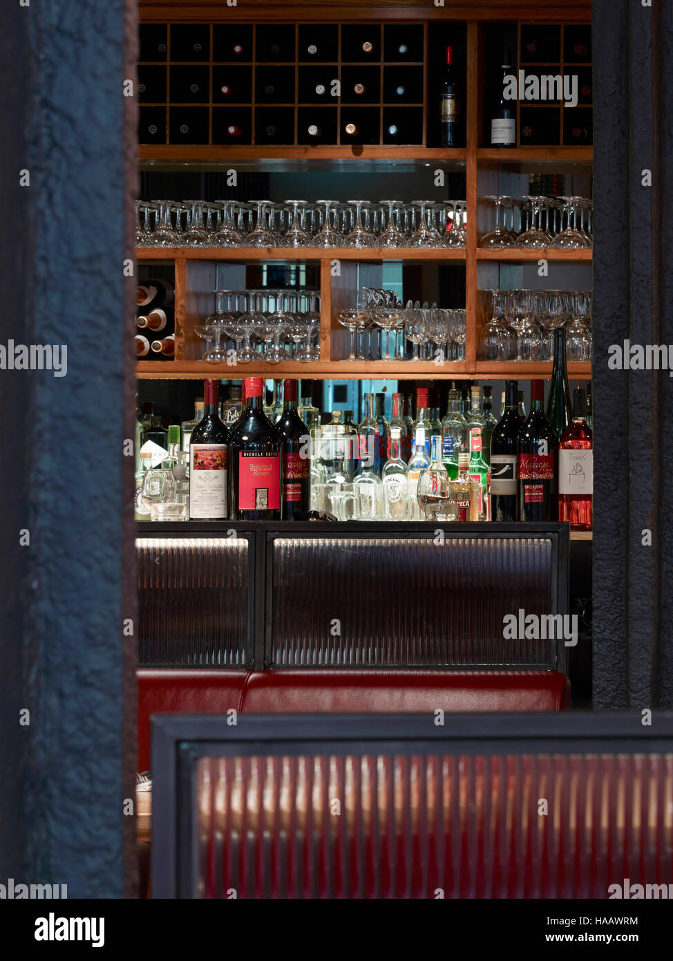 Bar counter detail. Hixter City, London, United Kingdom. Architect