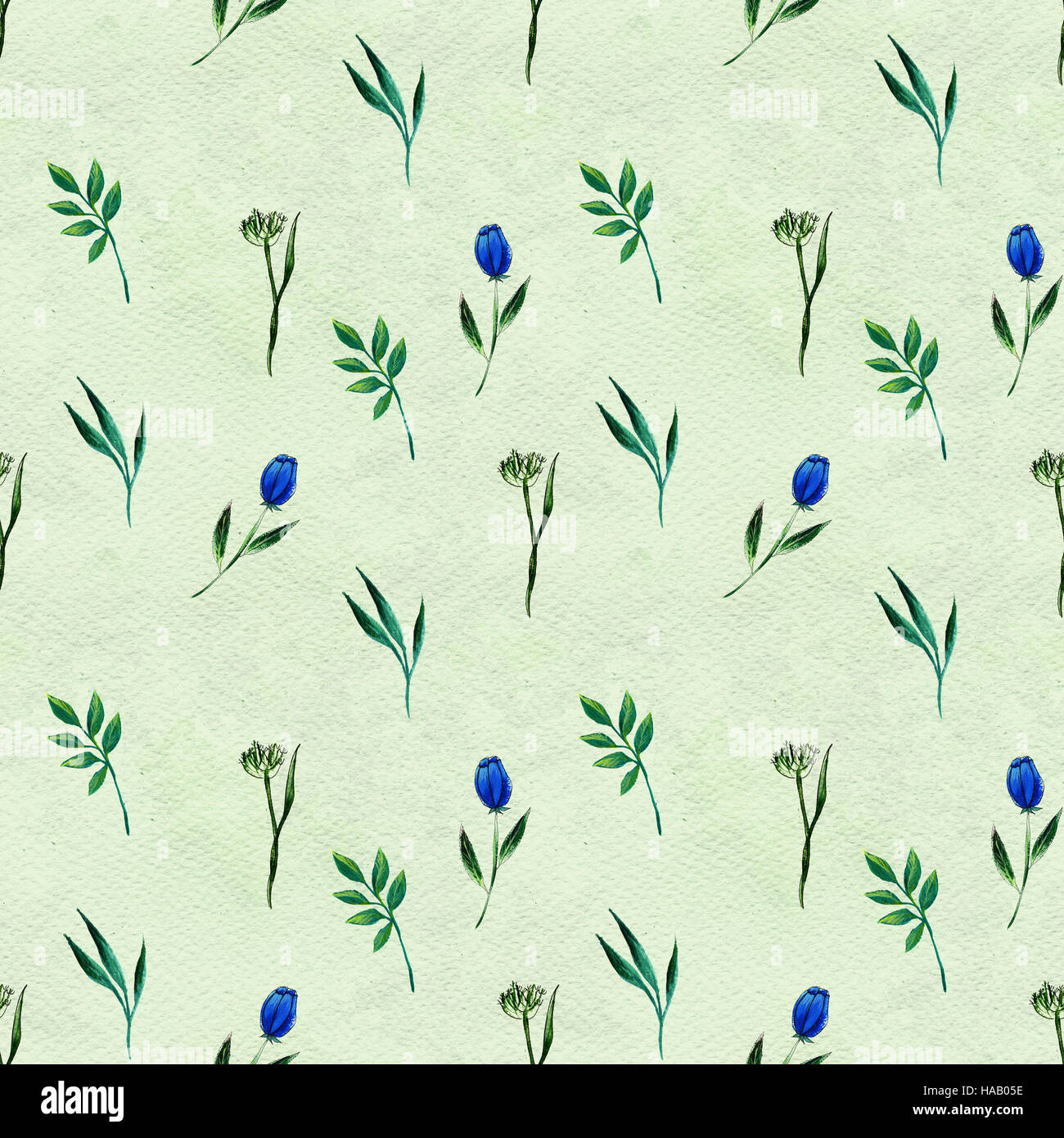Seamless pattern with blue flowers Stock Photo - Alamy