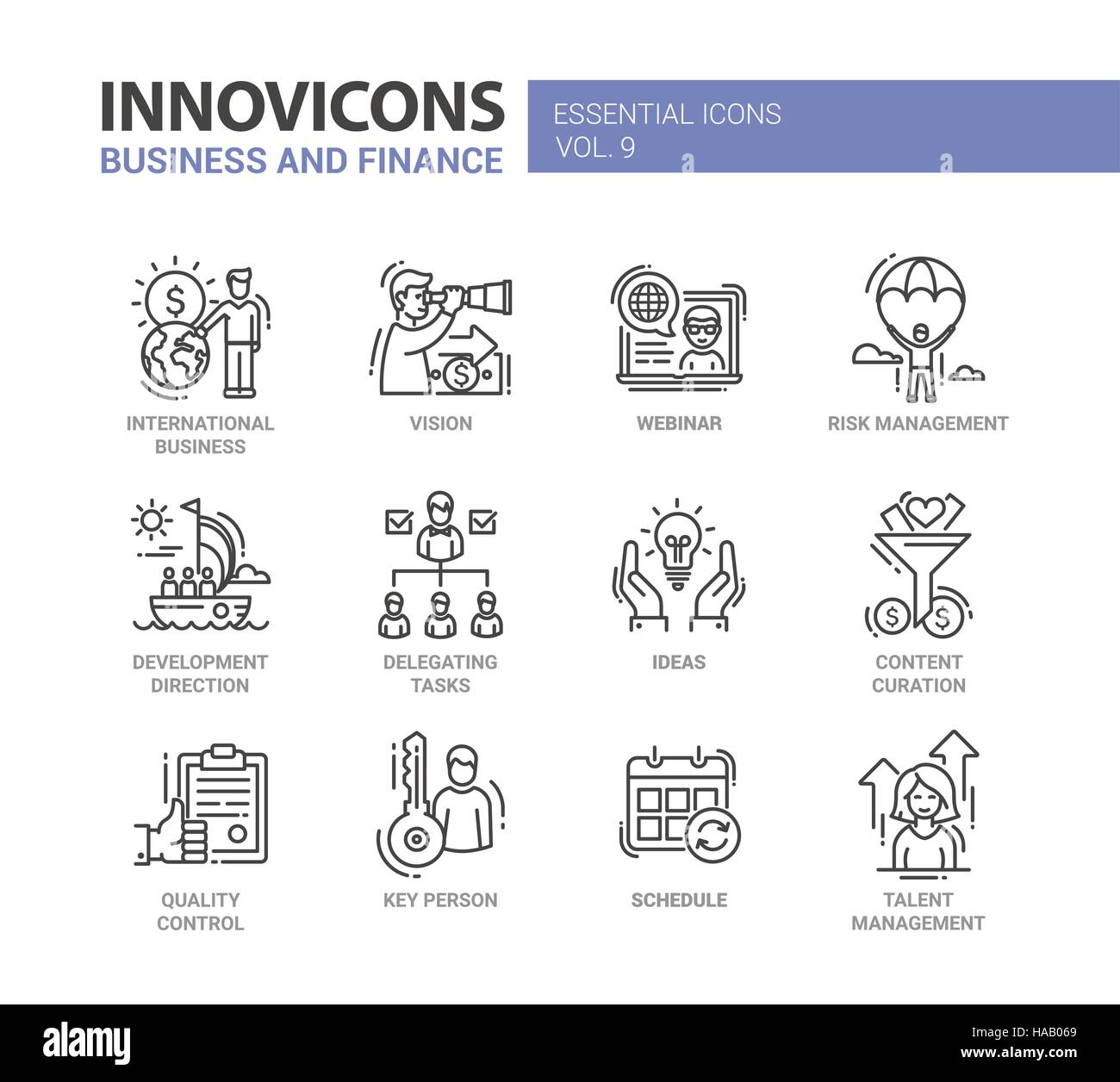 Business, finance modern thin line design icons and pictograms Stock ...