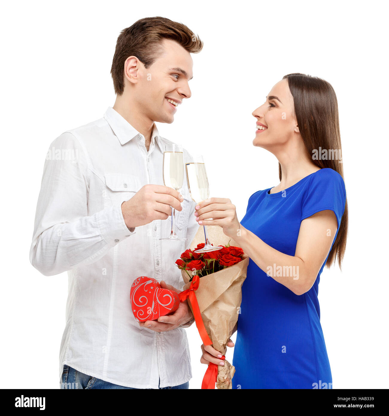 Happy couple on Valentines day Stock Photo - Alamy