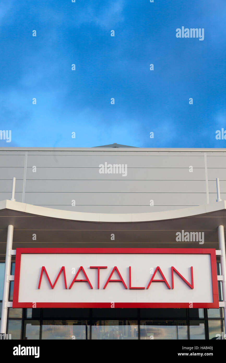 Shop sign, Matalan, London, UK Stock Photo