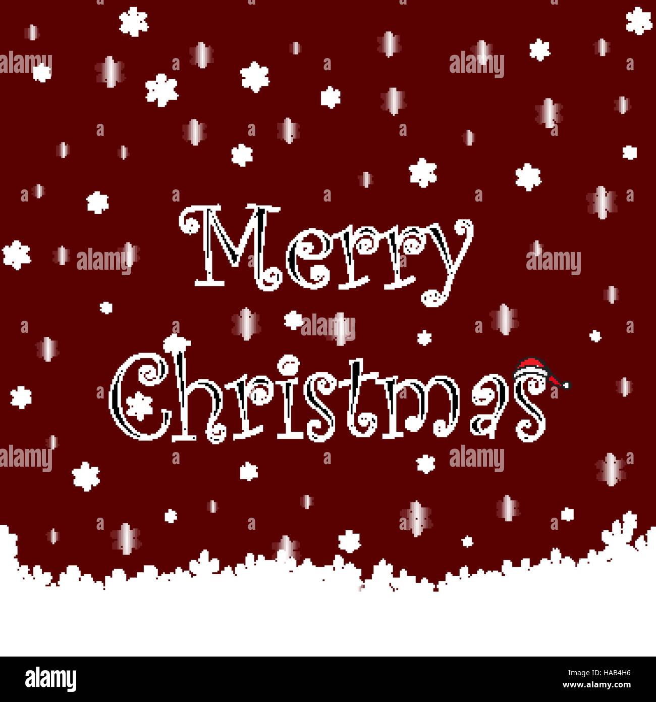 Red winter card with snowflakes. Vector paper illustration Stock Vector ...