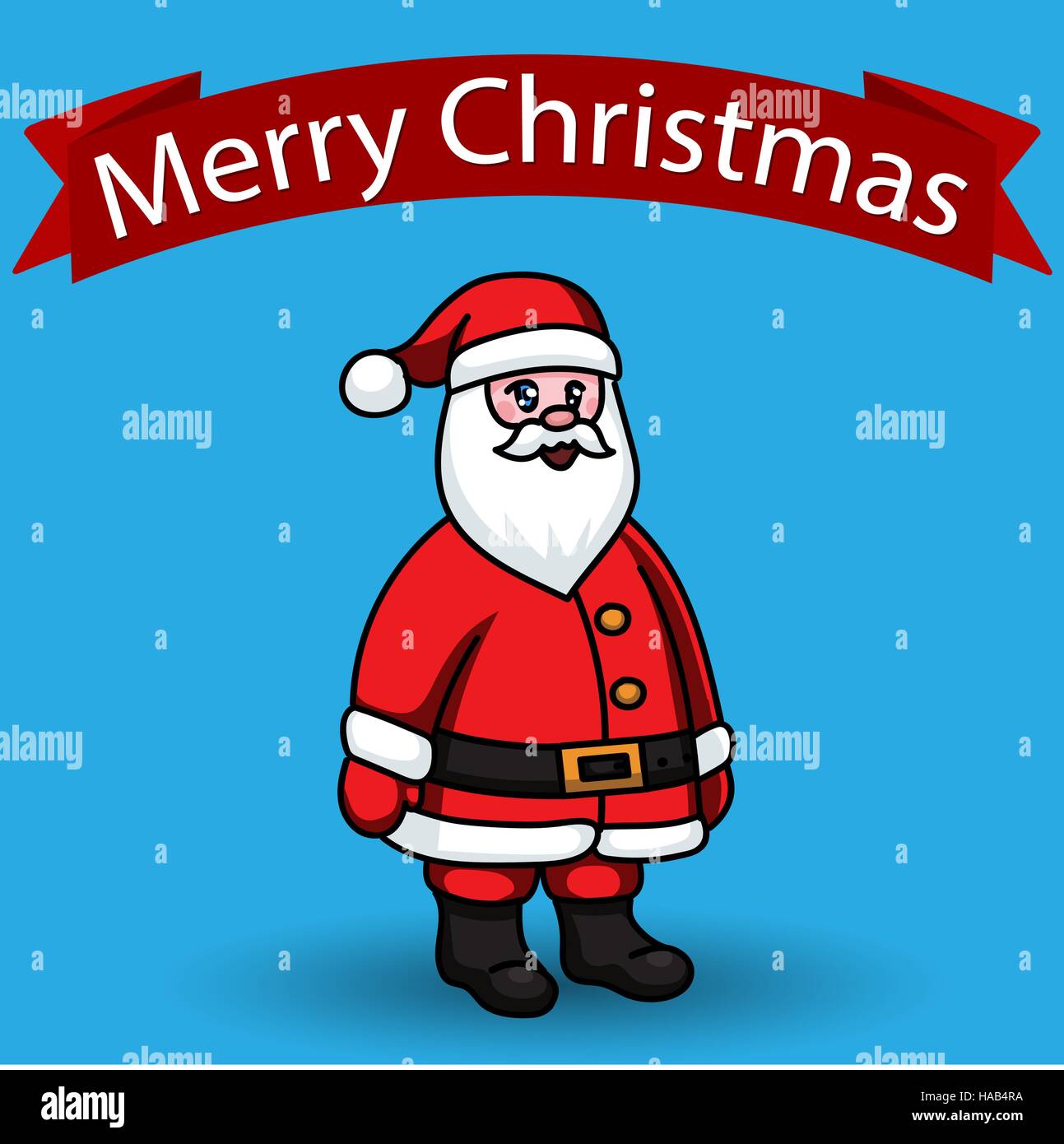 Santa Claus on blue background, flat style graphics, illustration Stock