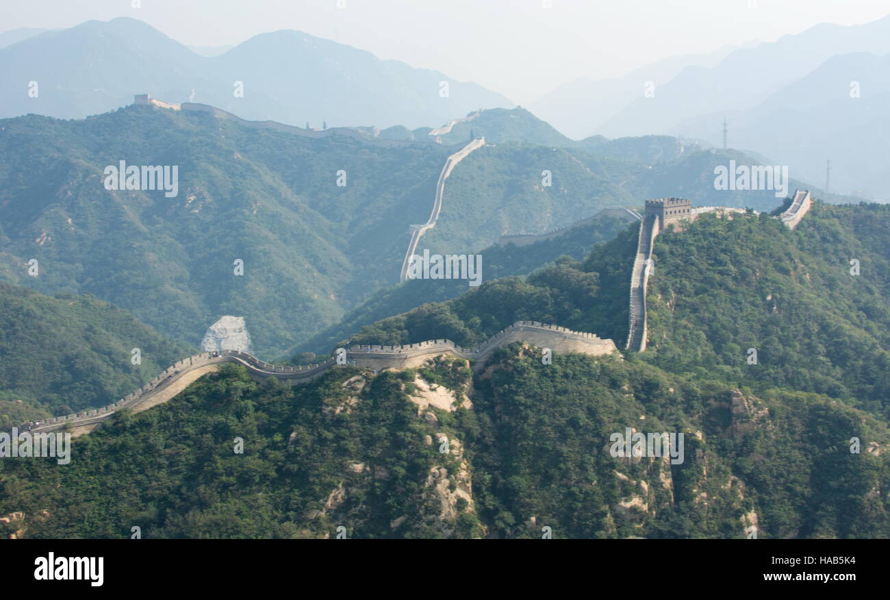 View at the Great Wall of China Stock Photo