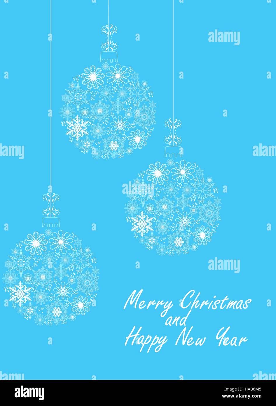 vector illustration of snowflake balls Christmas background Stock ...