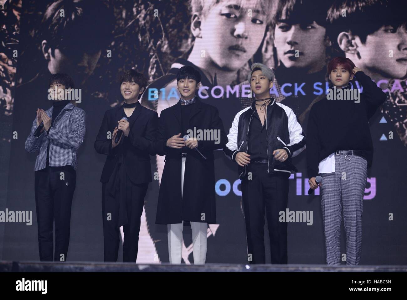 Seoul, Korea. 28th Nov, 2016. B1A4 promotes their 3rd album Good 