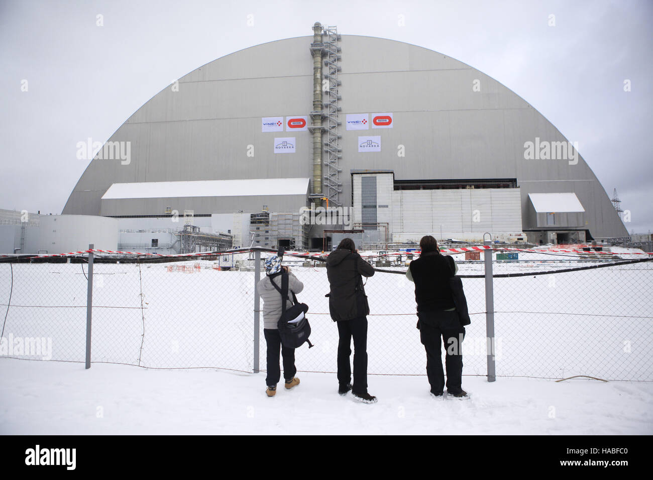 Chernobyl, Ukraine. 29th Nov, 2016. General view of the new protective ...