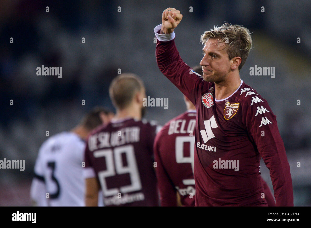 Turin, Italy. 29th November, 2016: Maxi Lopez of Torino FC celebrates after scoring a goal during the TIM Cup football match between Torino FC and AC Pisa. Credit:  Nicolò Campo/Alamy Live News Stock Photo