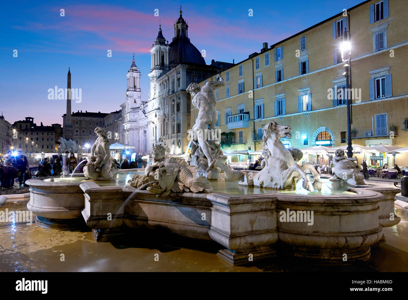 Neptun fountain in Piazza Navona, Rome Stock Photo