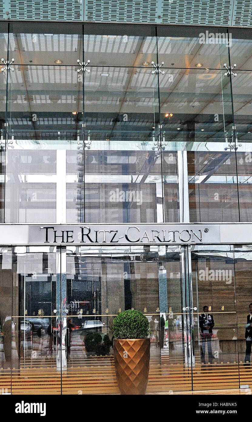 The Ritz Carlton palace hotel Pudong Shanghai China Stock Photo