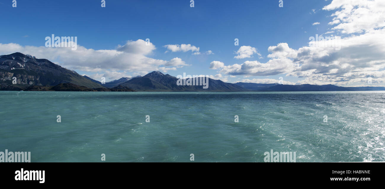 Patagonia, Argentina, lake cruise, green, South America: the crystal clear water of Lake Argentino, in Los Glaciares National Park Stock Photo
