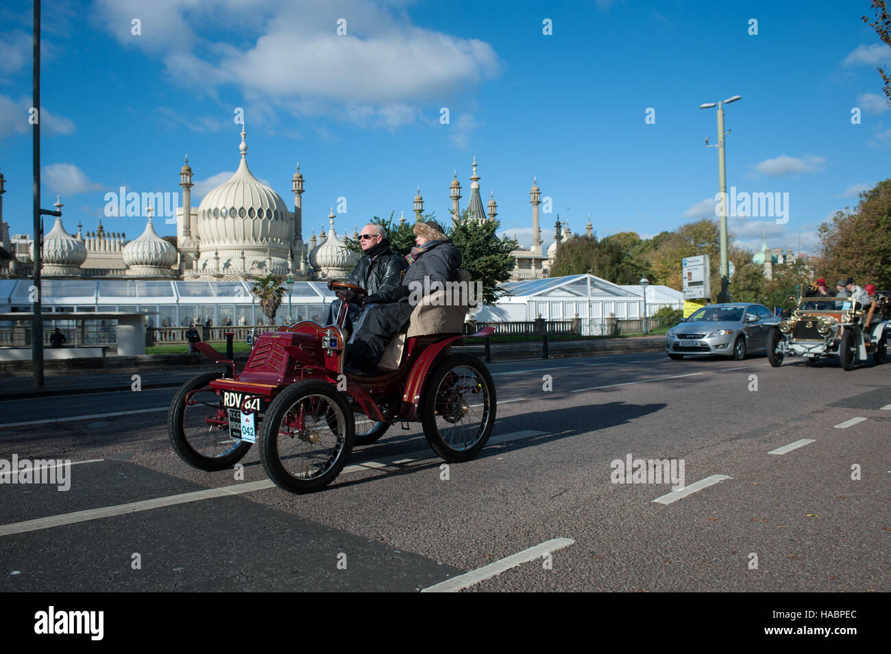 The Bonhams London To Brighton Veteran Car Run finish in Brighton. A