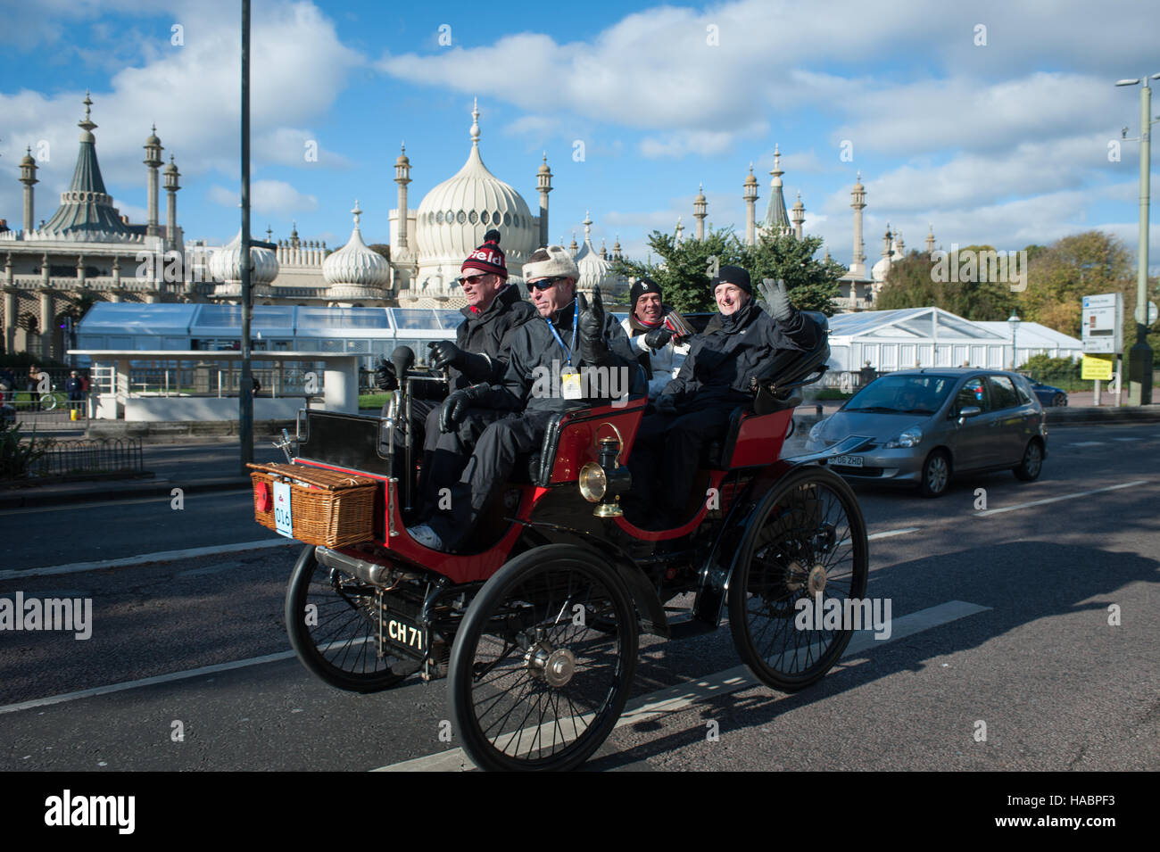 The Bonhams London To Brighton Veteran Car Run finish in Brighton. A