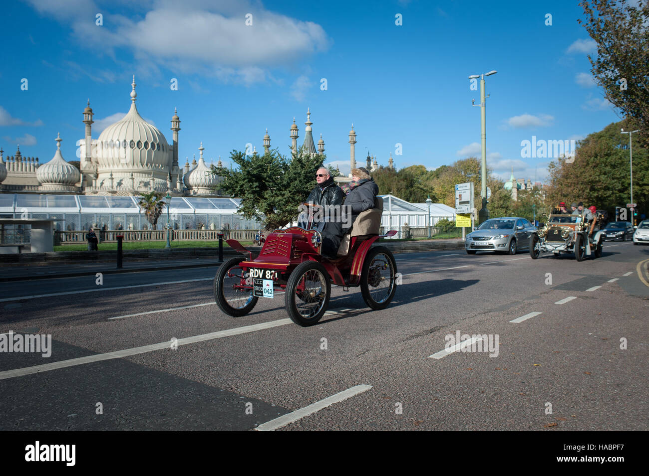 The Bonhams London To Brighton Veteran Car Run finish in Brighton. A