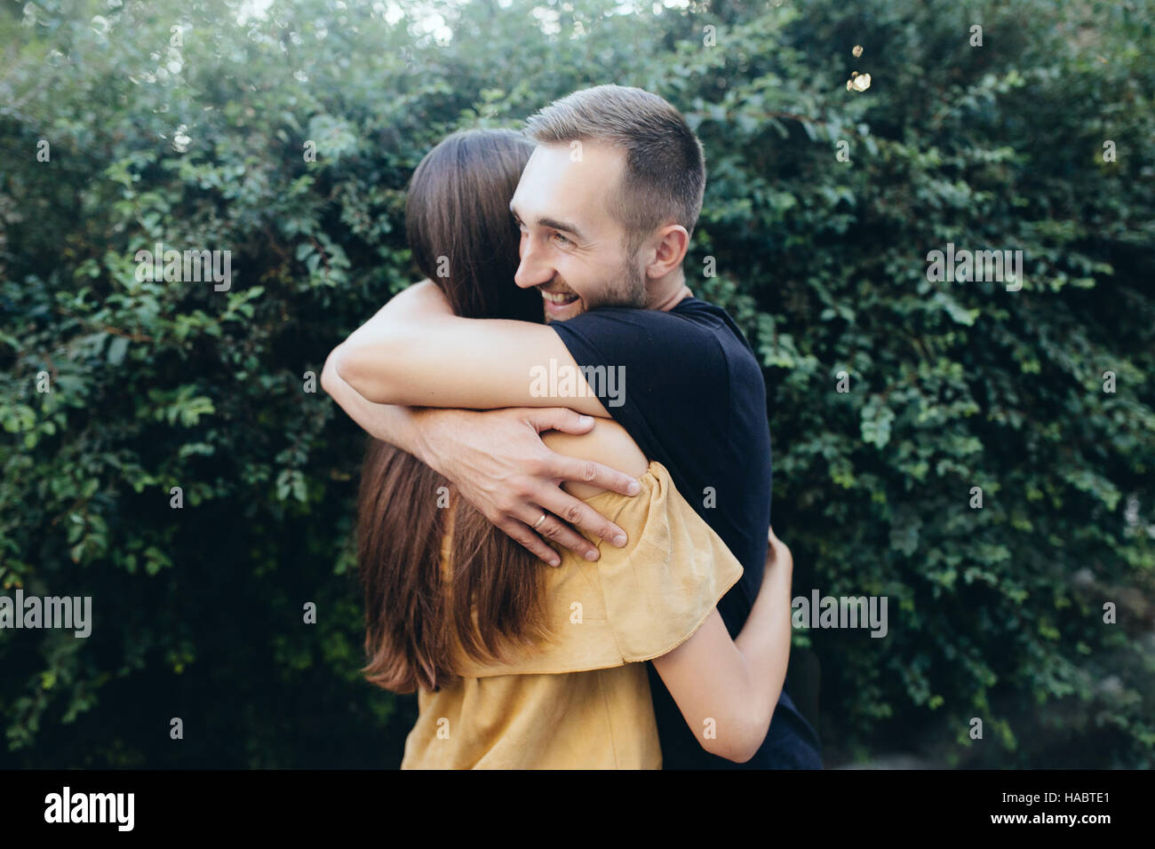 man and woman in the park Stock Photo - Alamy