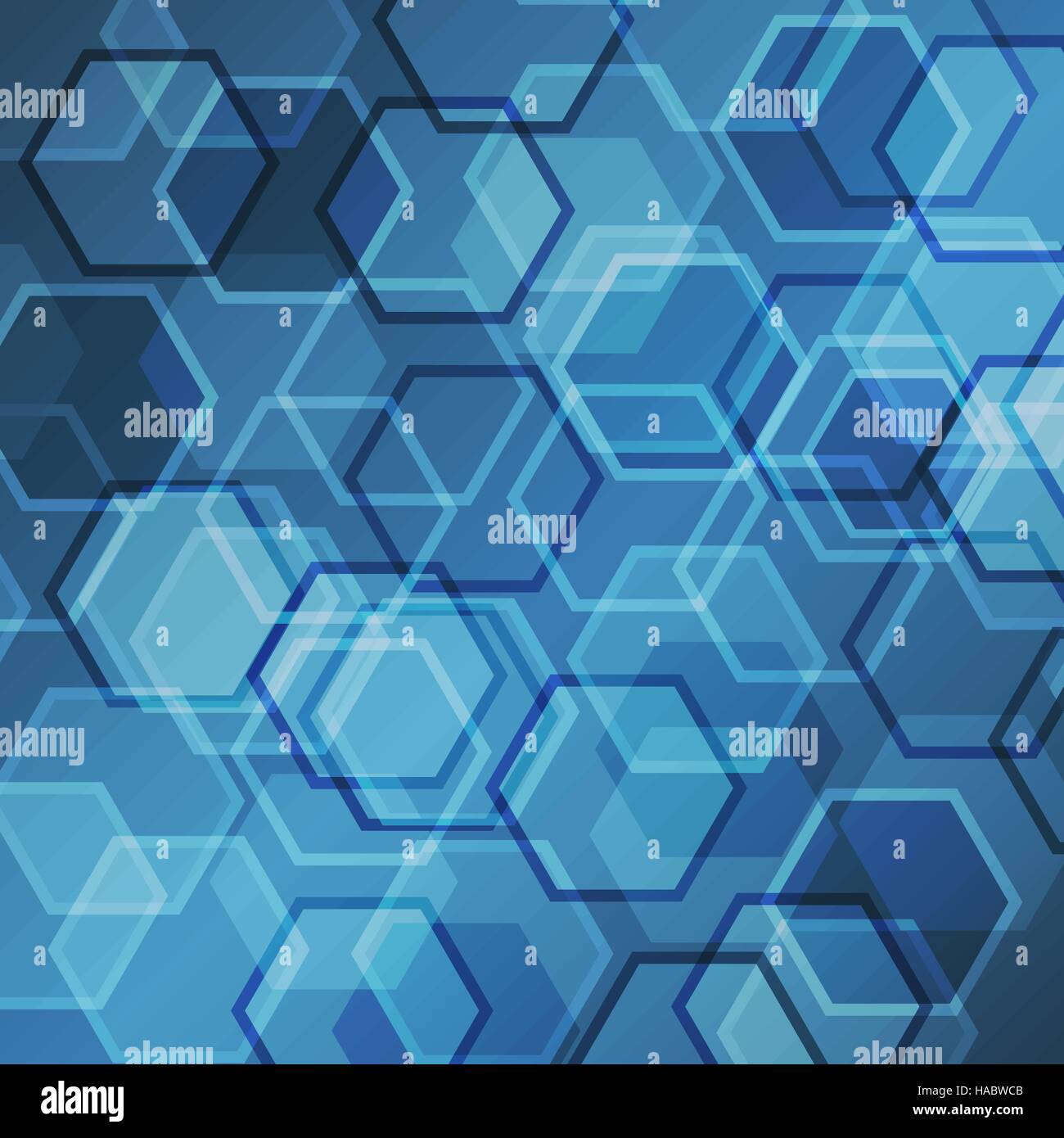 Abstract blue gradient background with hexagon, stock vector Stock Vector