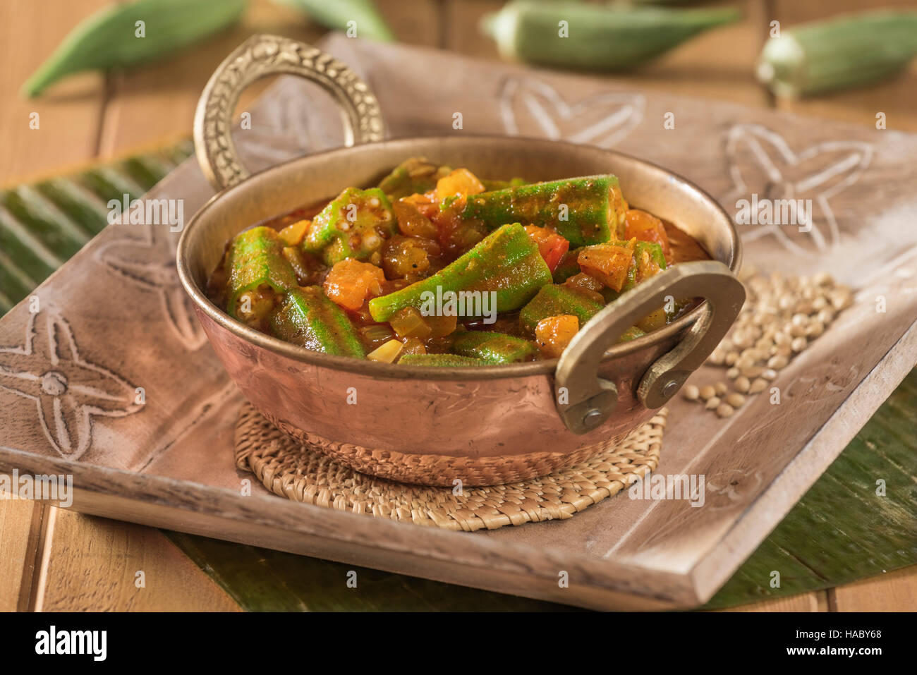 Bhindi masala. Okra in spicy tomato sauce. India Food Stock Photo Alamy