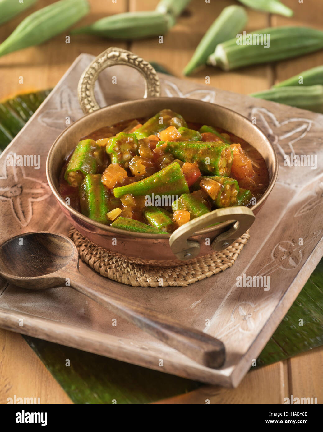 Bhindi masala. Okra in spicy tomato sauce. India Food Stock Photo Alamy