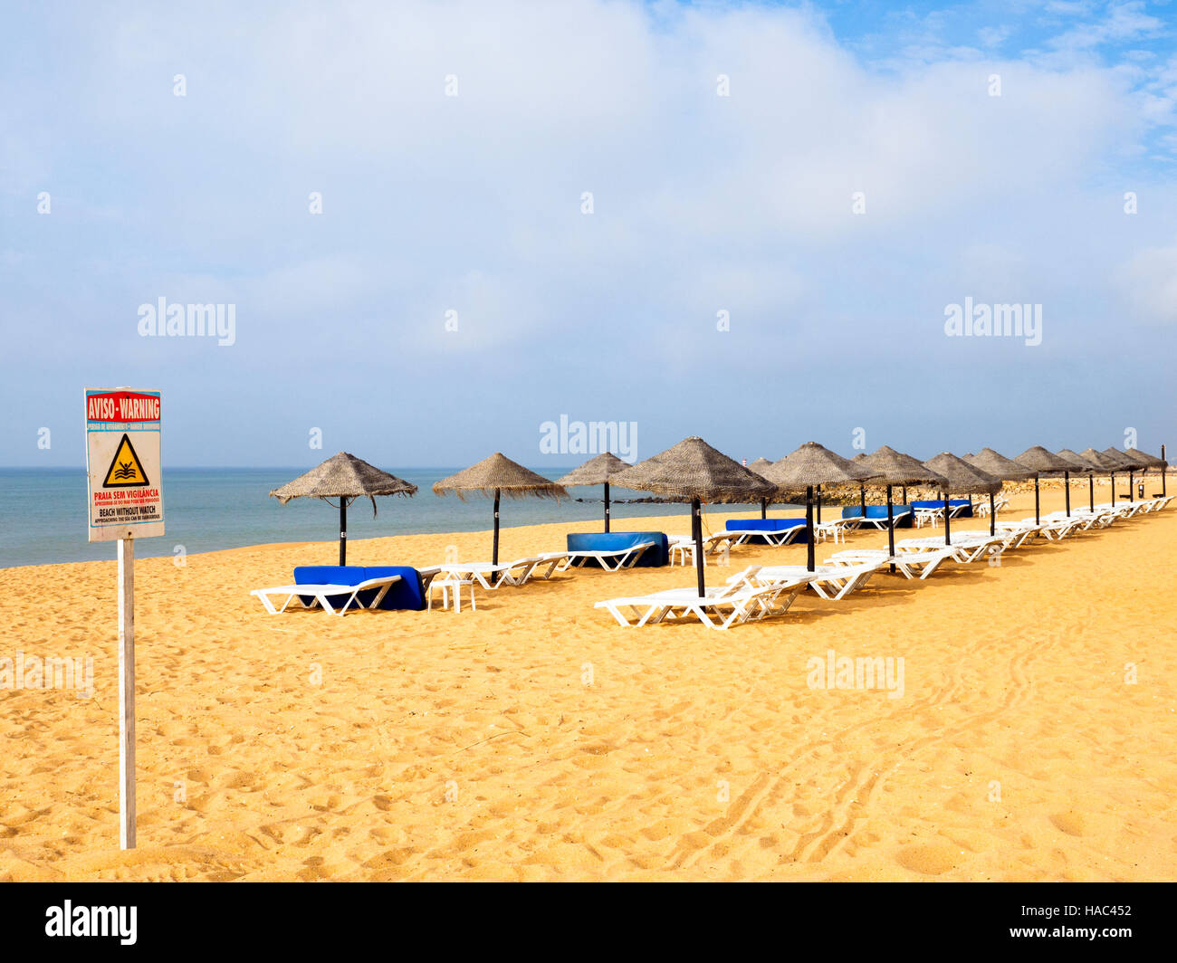 Beach in Quarteira - Algarve region, Portugal Stock Photo - Alamy