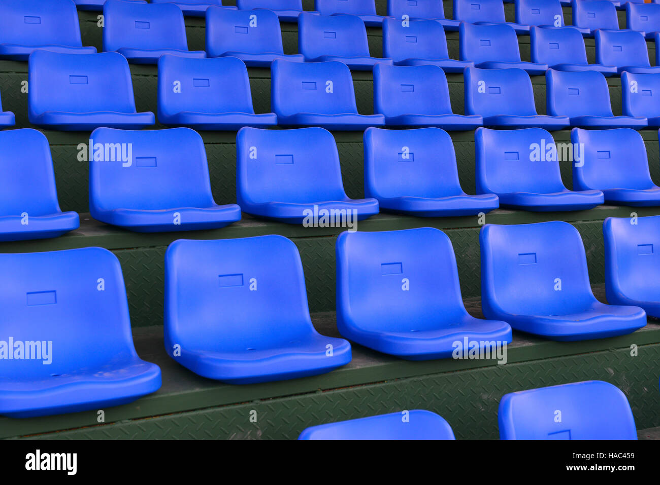 lines of blue stadium seats Stock Photo Alamy