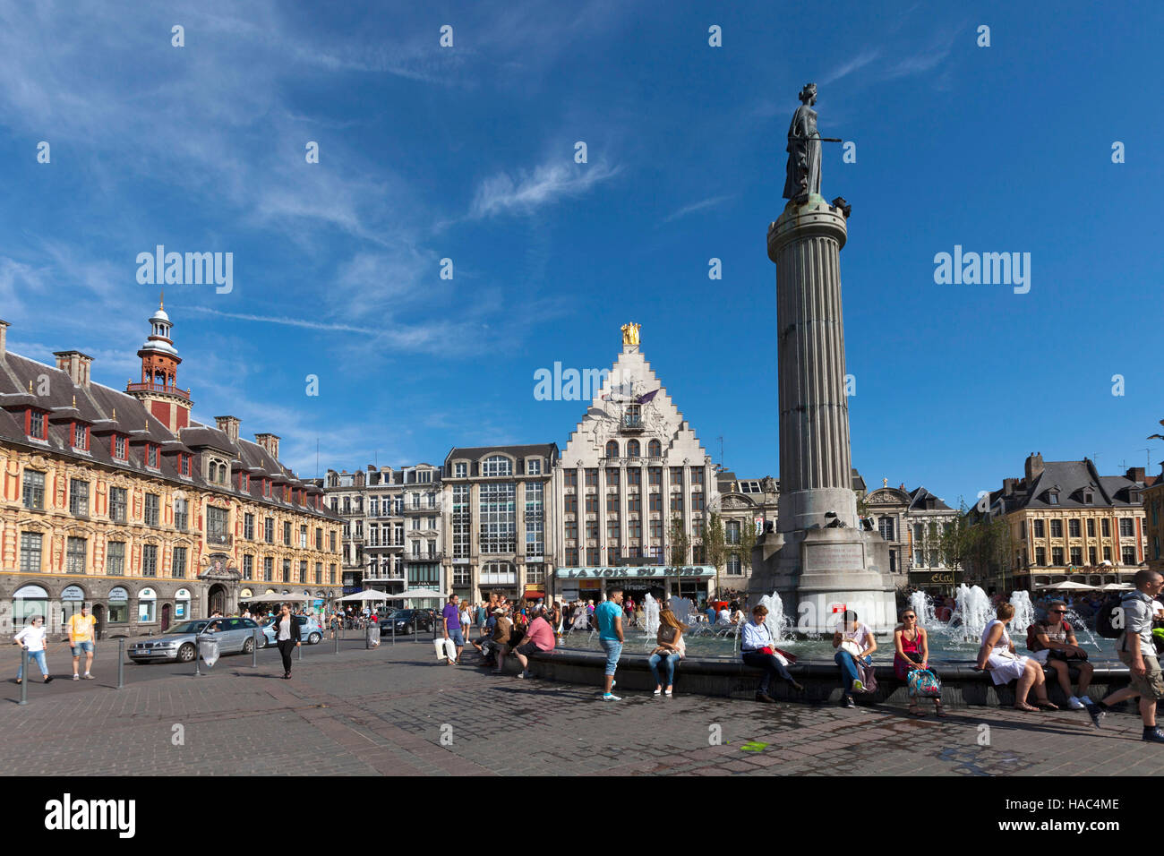 Lille (northern France): the 'Grand Place' square in the city centre Stock Photo