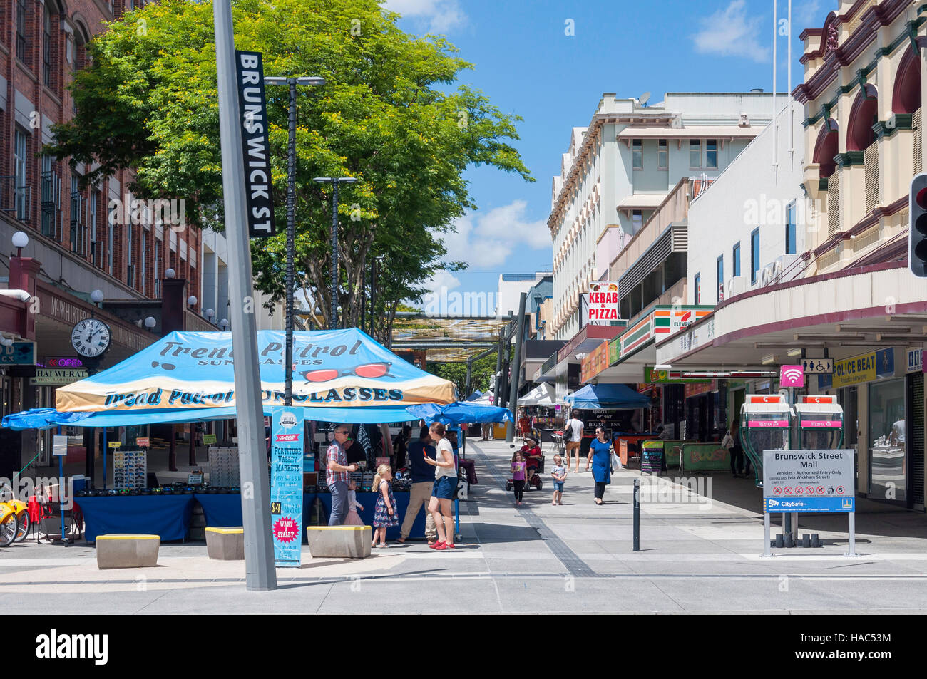 Brunswick Street Mall, Fortitude Valley, Brisbane, Queensland, Australia Stock Photo