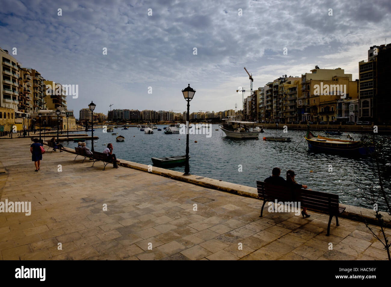 A view of St. Julian's Bay in Malta. Stock Photo