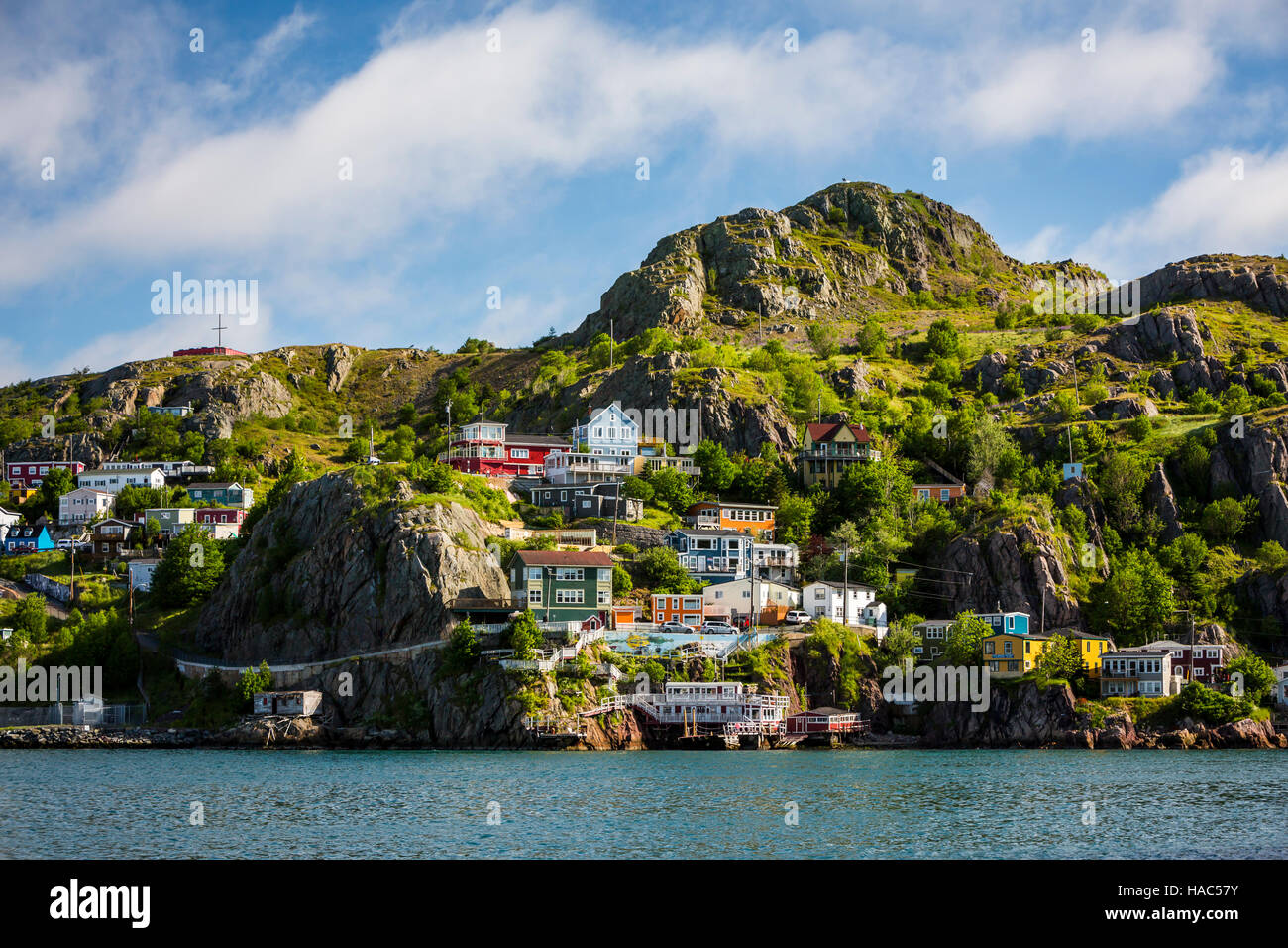 The battery neighborhood on the slopes of Signal Hill in St. John's Newfoundland and Labrador, Canada. Stock Photo