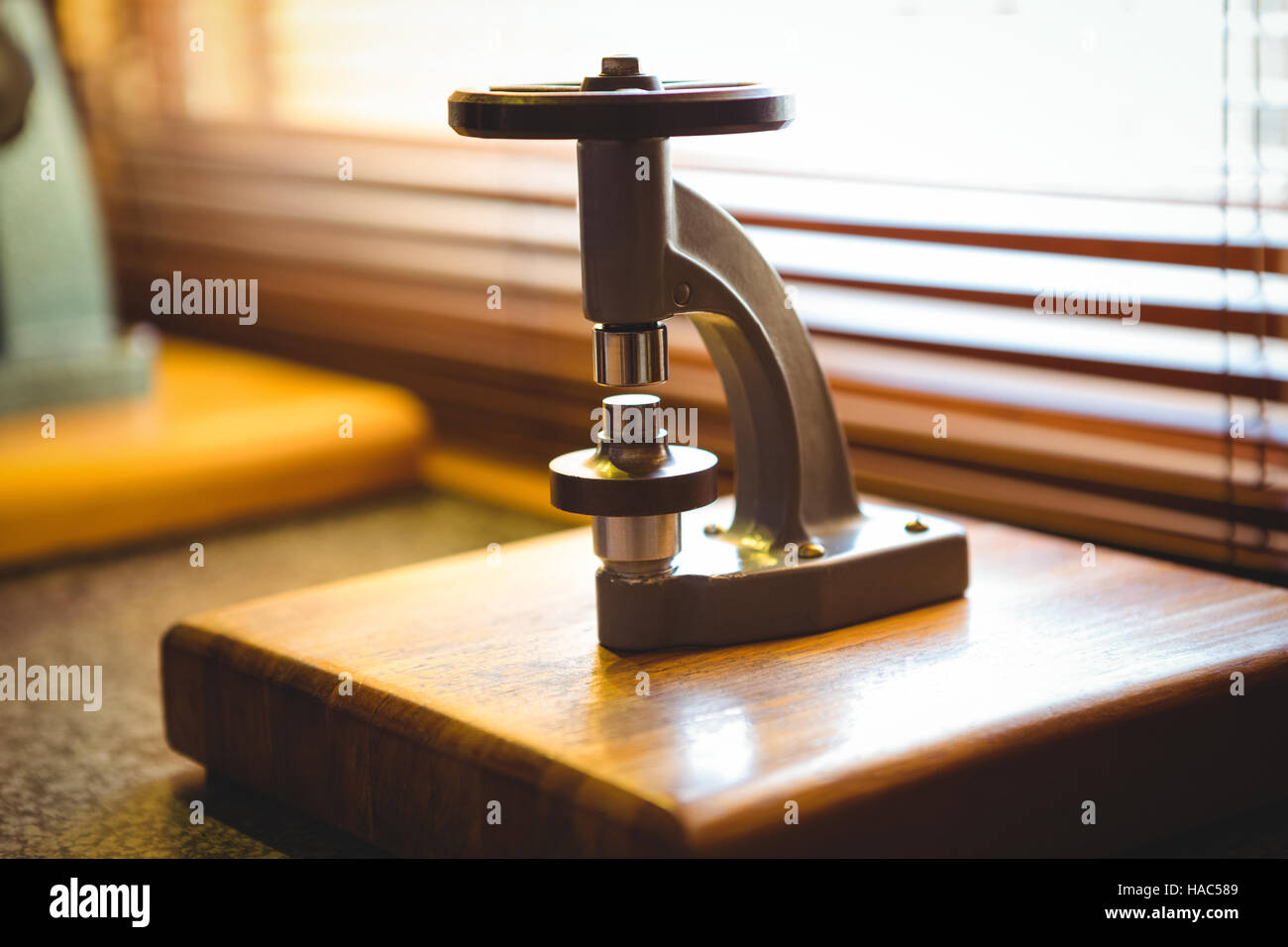 Vintage microscope for watch repair Stock Photo Alamy