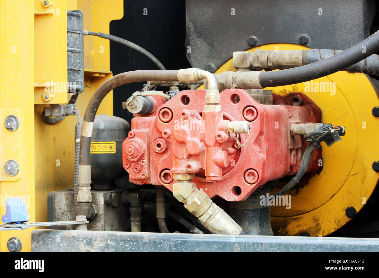 the internal structure of the hydraulic system of the bulldozer Stock