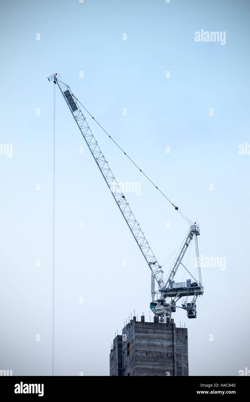 Construction crane on building site UK Stock Photo