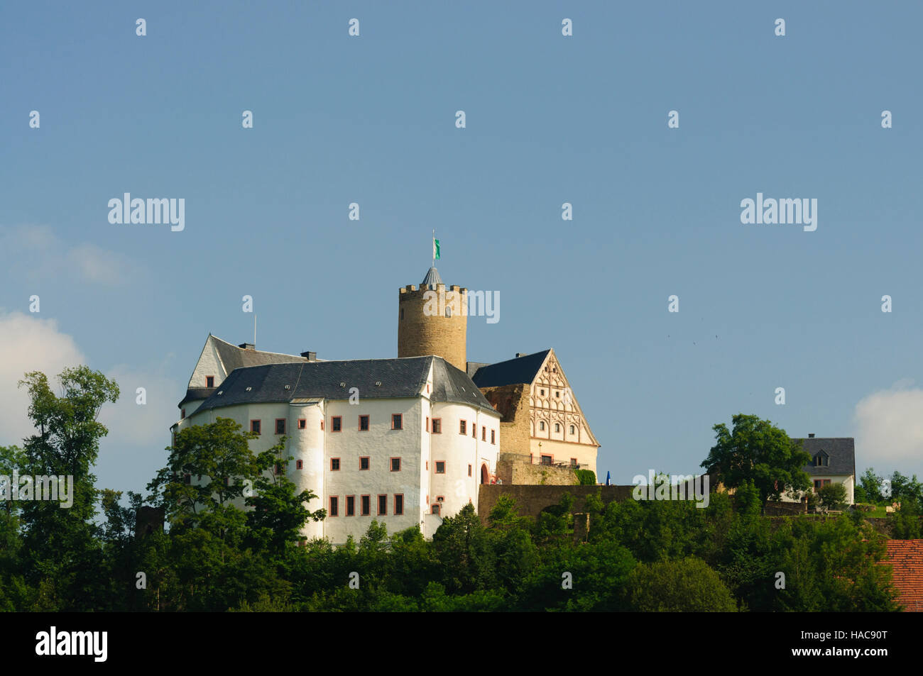 Drebach: Castle Scharfenstein, Erzgebirge, Ore Mountains, Sachsen, Saxony, Germany Stock Photo