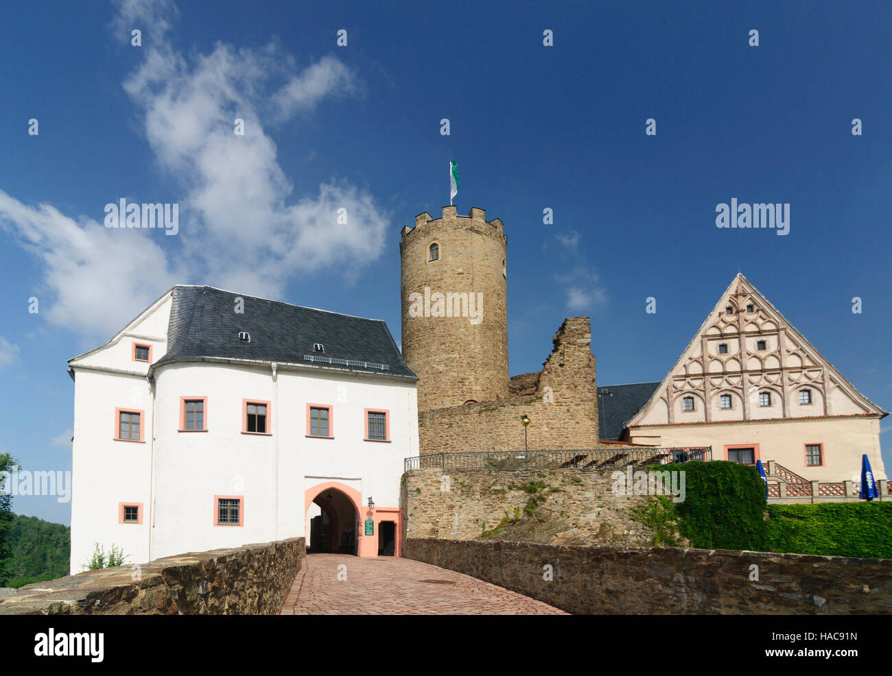 Drebach: Castle Scharfenstein, Erzgebirge, Ore Mountains, Sachsen ...