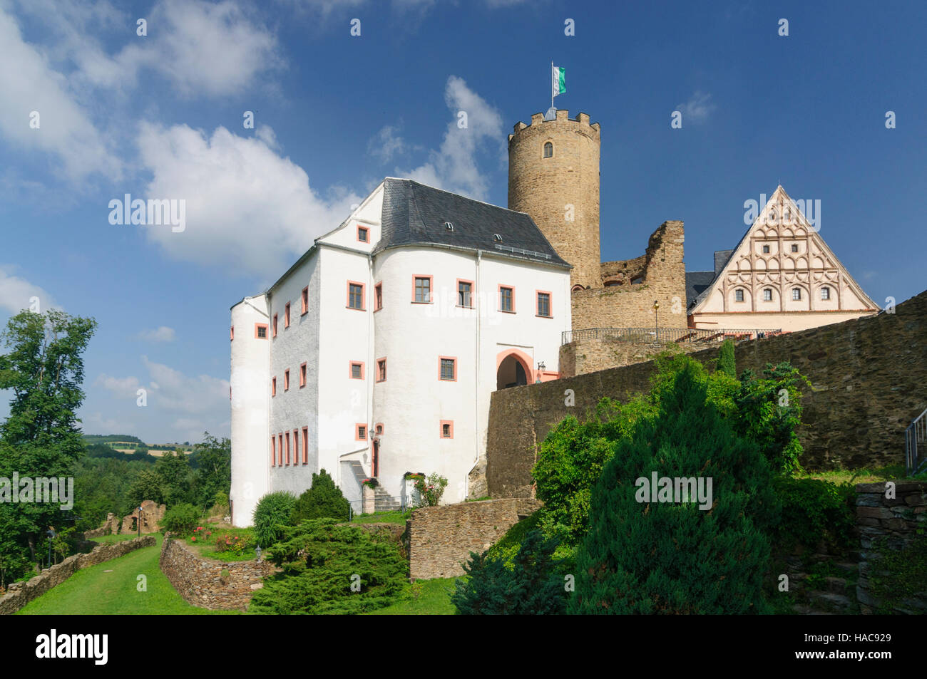 Drebach: Castle Scharfenstein, Erzgebirge, Ore Mountains, Sachsen ...