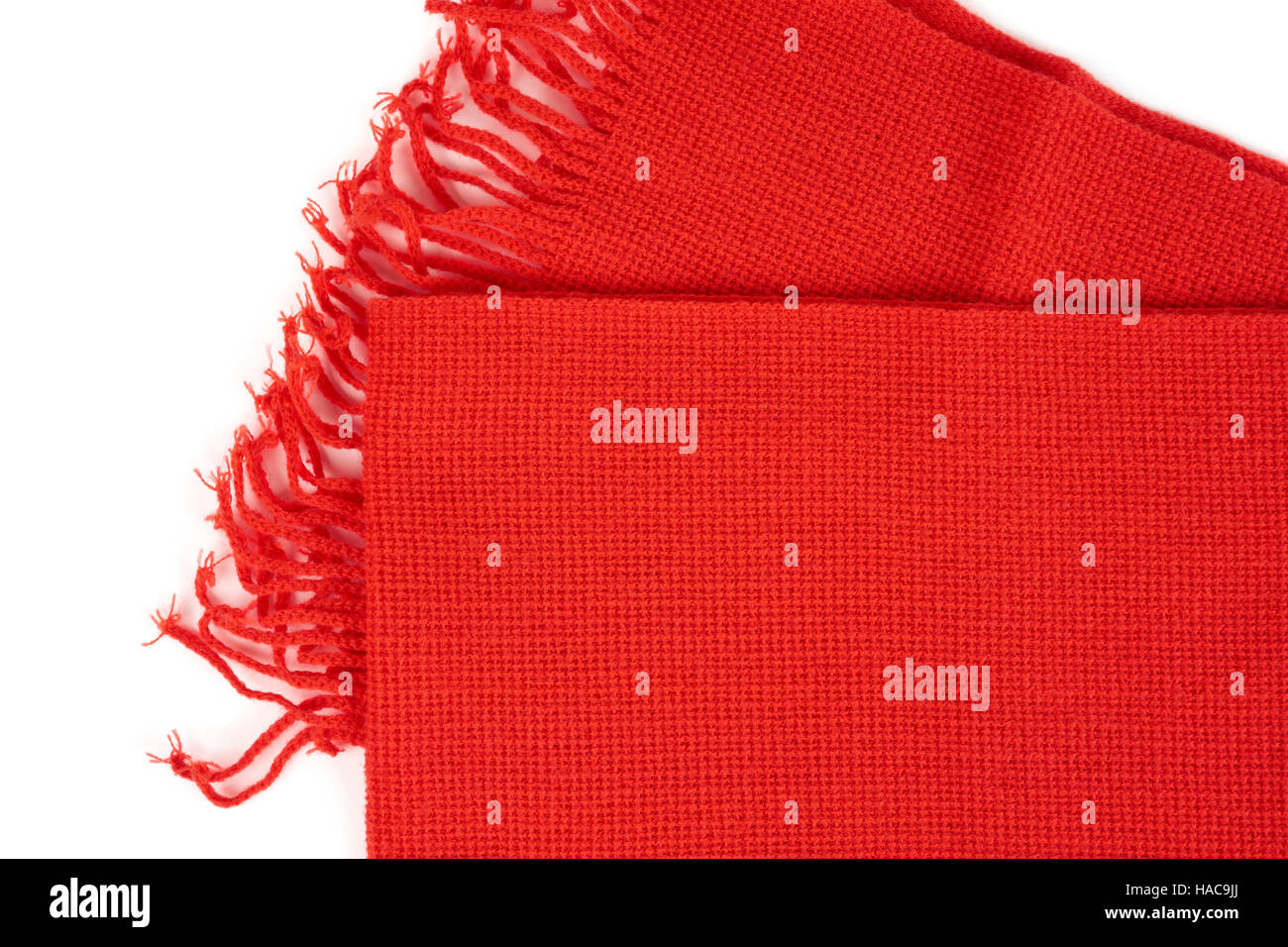 One red scarf isolated on white background Stock Photo