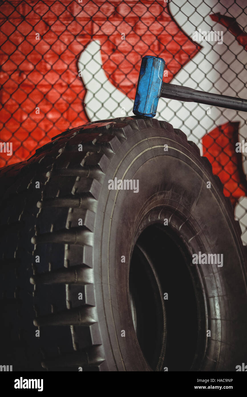 Closeup of sledgehammer tire Stock Photo Alamy