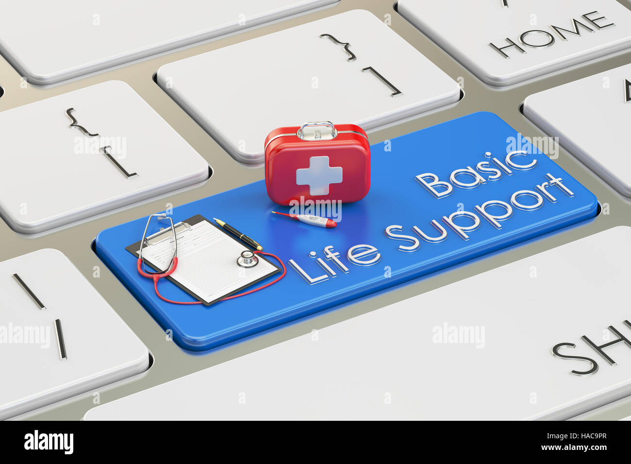 Basic Life Support key on keyboard, 3D rendering Stock Photo Alamy