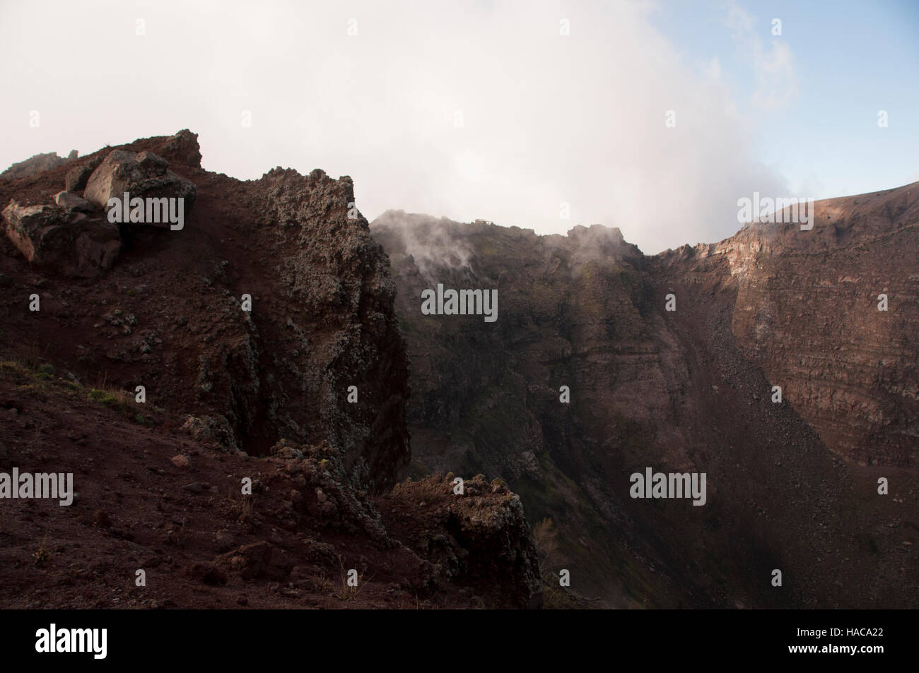 Crater of Mount Vesuvius, Italy Stock Photo