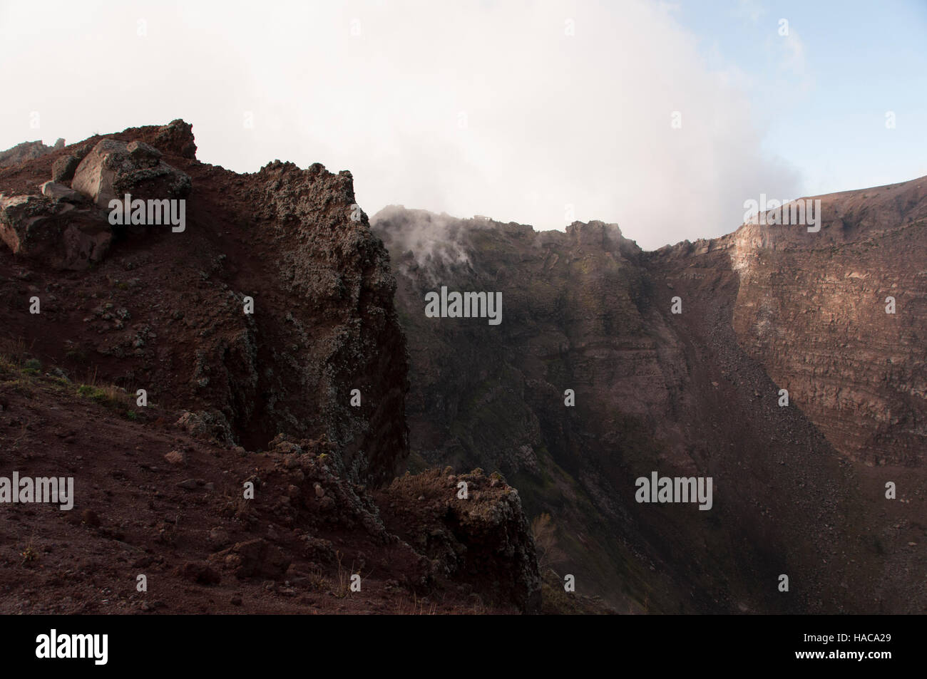 Crater of Mount Vesuvius, Italy Stock Photo