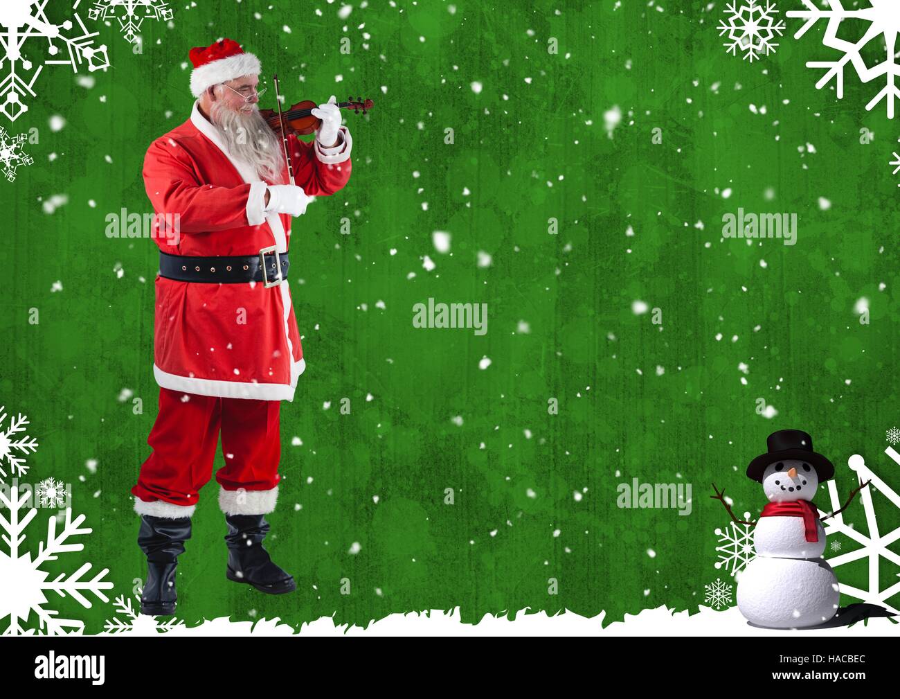 Santa playing violin Stock Photo