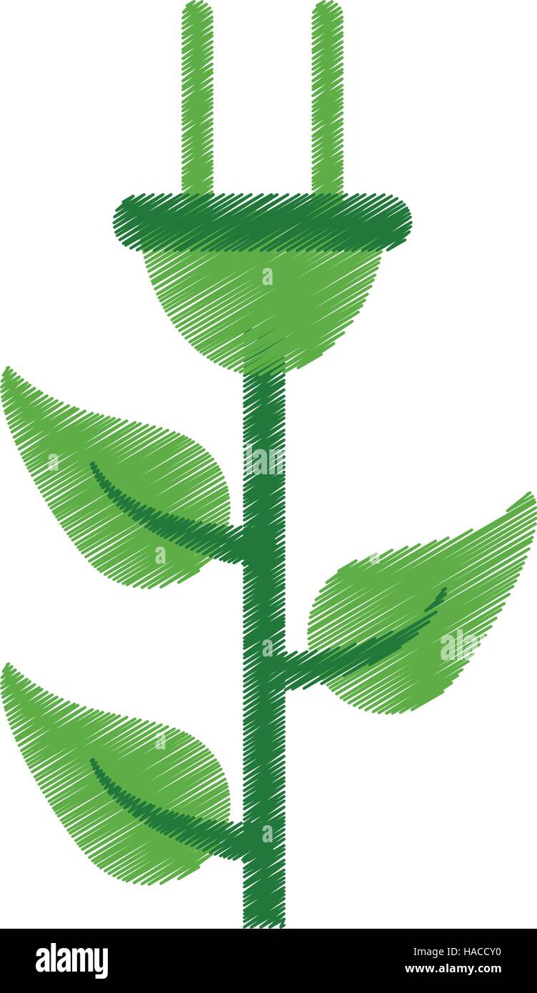 ed plug cable leaves ecology energy symbol Stock Vector Image & Art - Alamy