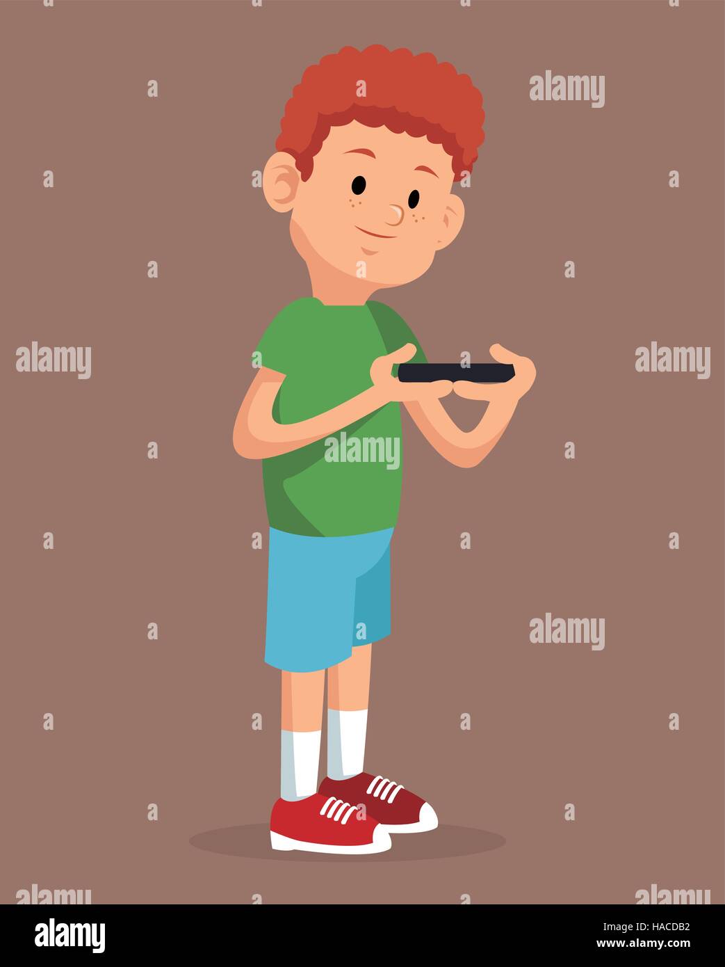 boy standing playing video game Stock Vector Image & Art Alamy