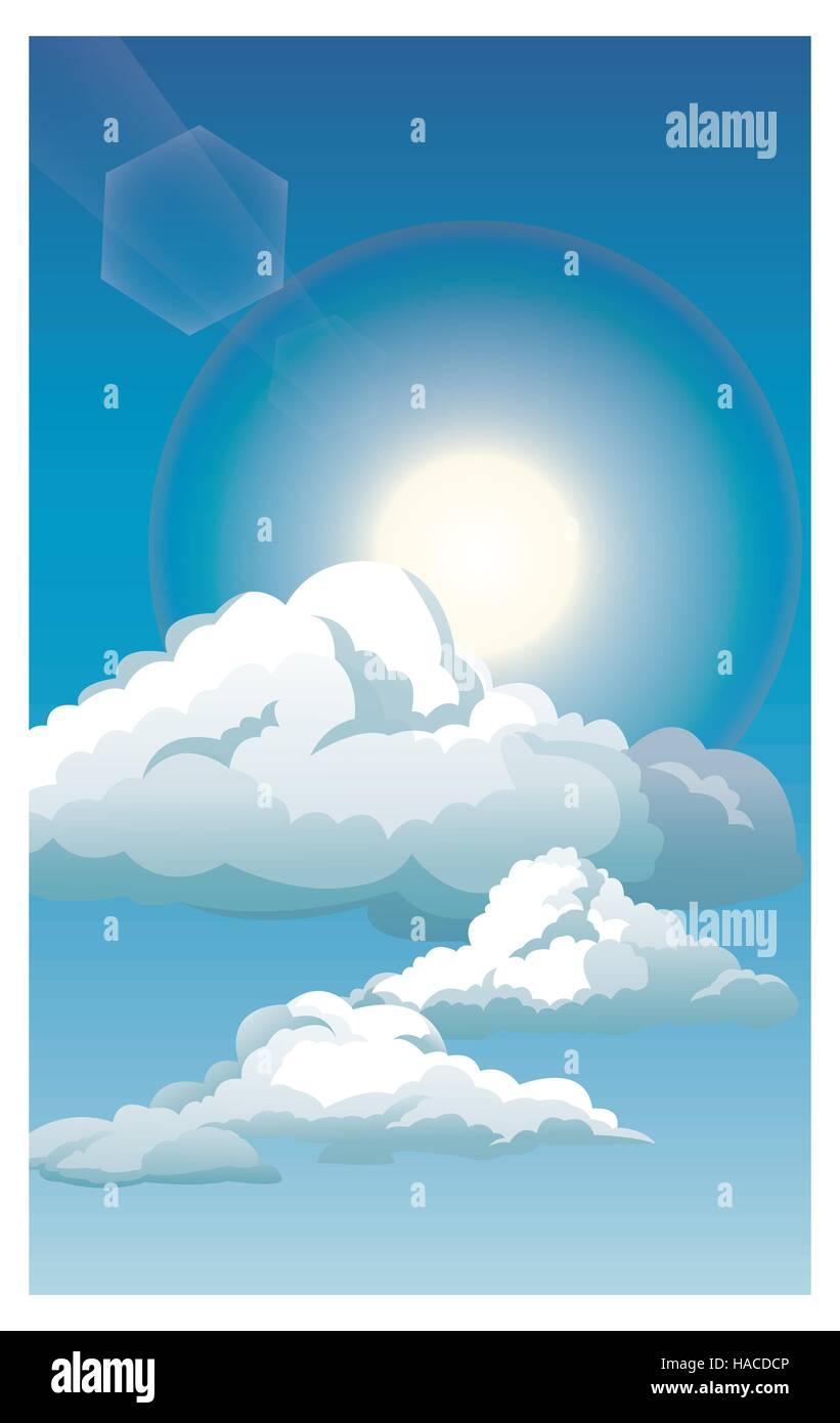 blue sky clouds sun shinign Stock Vector Image & Art - Alamy
