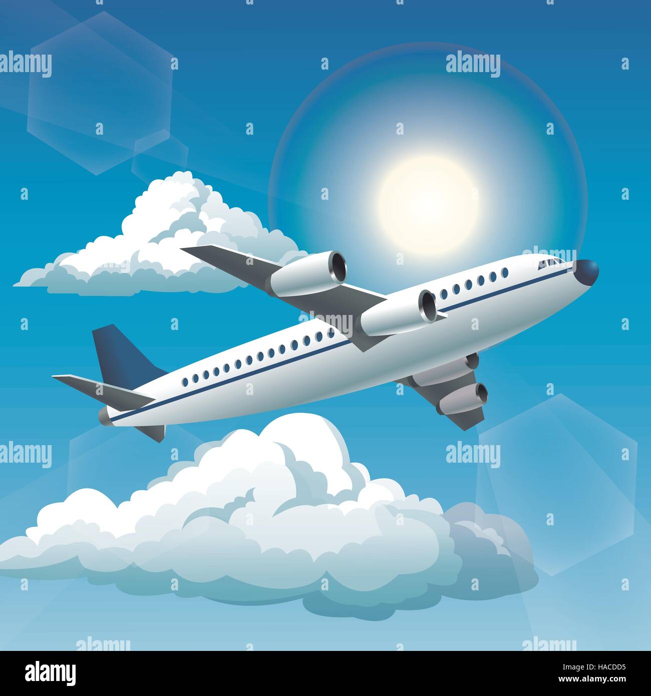 Airplane wing clouds and sky high view Stock Vector Images - Alamy