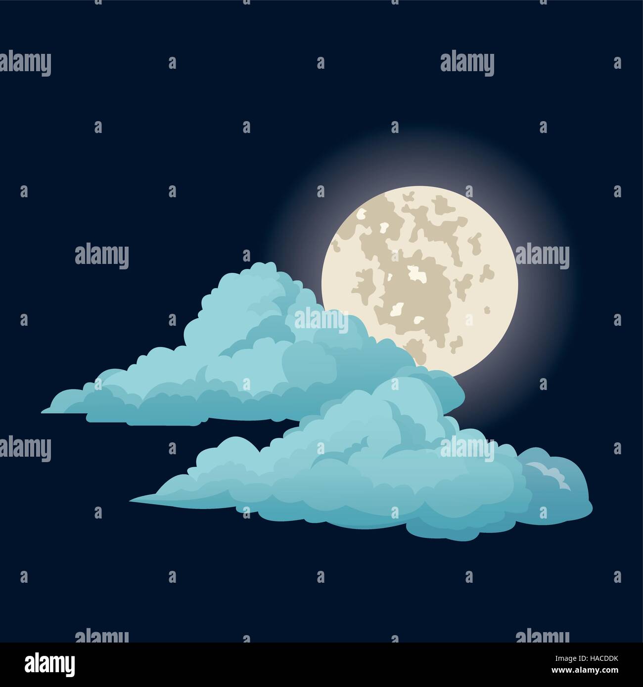 night sky moon clouds Stock Vector Image & Art - Alamy