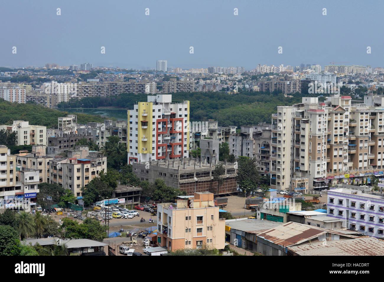 Cityscape of Pune city near Katraj Stock Photo